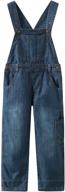 👖 boys' 3t-10 blue slim denim bib overalls logo