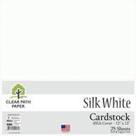 📄 12x12 inch silk white cardstock - 65lb cover - pack of 25 sheets - clear path paper logo