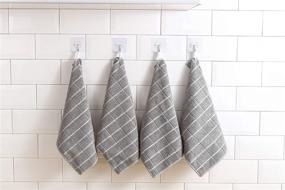 img 3 attached to HYER KITCHEN Microfiber Kitchen Rags: Lint-Free Dish Cleaning Cloth with Scrub Side - 6 Pack, 13.8” X 13.8” Size for Fast Drying and All-Purpose Cleaning