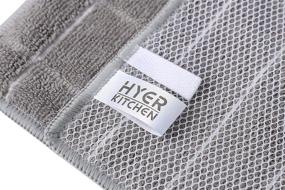 img 2 attached to HYER KITCHEN Microfiber Kitchen Rags: Lint-Free Dish Cleaning Cloth with Scrub Side - 6 Pack, 13.8” X 13.8” Size for Fast Drying and All-Purpose Cleaning