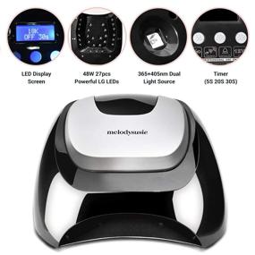 img 1 attached to 💅 MelodySusie LED UV Nail Lamp Salon: Professional Gel Nail Dryer with Fast Curing LED UV Gel Polish - 3 Timer Controls for Salon-Quality Nails (Classic Black)