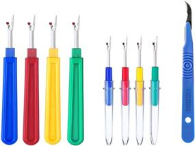 img 3 attached to 🧵 Ultima 9 Piece Colorful Seam Ripper Assortment - 8 Stitch Rippers & 5.5" Surgical Steel Seam Slicer - Perfect for Hem and Seam Removal