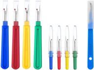 🧵 ultima 9 piece colorful seam ripper assortment - 8 stitch rippers & 5.5" surgical steel seam slicer - perfect for hem and seam removal logo