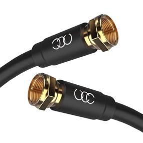 img 4 attached to 🔌 15-футовый тройной экранированный коаксиальный кабель RG6 - высококачественные коннекторы с позолоченными контактами для цифрового аудио-видео (черный) - 15 футов