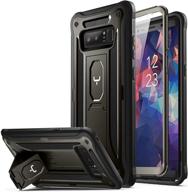 youmaker kickstand case galaxy note 8: full body protection with built-in screen protector - gun metal/black logo