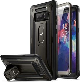 img 4 attached to YOUMAKER Kickstand Case Galaxy Note 8: Full Body Protection with Built-in Screen Protector - Gun Metal/Black