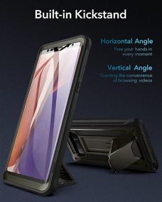 img 2 attached to YOUMAKER Kickstand Case Galaxy Note 8: Full Body Protection with Built-in Screen Protector - Gun Metal/Black