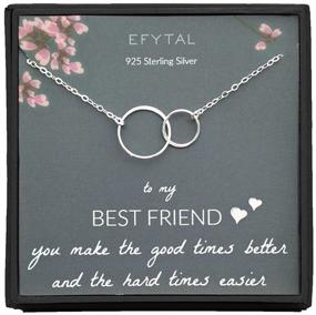 img 4 attached to 👯 EFYTAL Sterling Silver Interlocking Infinity Circles Friendship Necklace – Best Friend Gifts for BFFs