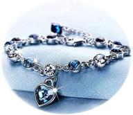 eternal love crystal jewelry: ronllna bracelet for women with birthstone charm logo