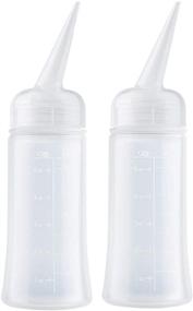 img 4 attached to Pack of 2 Hair Dye Bottles - 5oz Squeeze Bottles with Angle Tip for Precise Hair Color Application