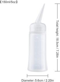 img 3 attached to Pack of 2 Hair Dye Bottles - 5oz Squeeze Bottles with Angle Tip for Precise Hair Color Application