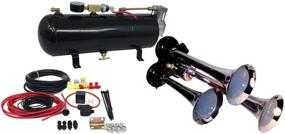 img 2 attached to 🚂 MPC M1 3-Trumpet Train Air Horn Kit with 110 psi Air System, 150dB+ Sound Level, Made with Metal