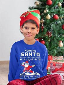 img 2 attached to Kids Ugly Christmas Sweater: Kung Fu Santa Long Sleeve Tshirt – Sweatshirt