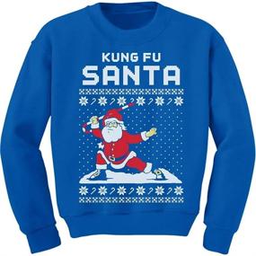 img 4 attached to Kids Ugly Christmas Sweater: Kung Fu Santa Long Sleeve Tshirt – Sweatshirt