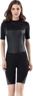 👙 micosuza premium neoprene 2mm short sleeve zip back shorty wetsuit for women - ideal for diving, surfing, snorkeling logo