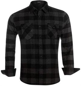 img 4 attached to MCEDAR Long Sleeve Flannel Shirts for Men's Clothing – Hangable Shirts