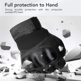 img 3 attached to FREETOO Large Knuckle Tactical Gloves - Ideal for Shooting, Airsoft, Paintball, Motorcycle, Climbing, and Heavy Duty Work - Men's Military Gloves