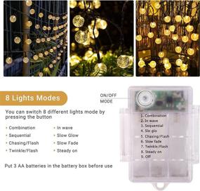 img 1 attached to 🎄 Outdoor Battery Operated String Lights, 16.4 Feet 50 LED Crystal Ball String Lights with Remote Control - 8 Modes, Twinkle Warm White Indoor/Outdoor Lights for Home, Christmas, Party Patio