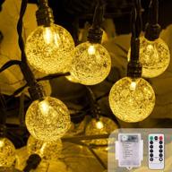 🎄 outdoor battery operated string lights, 16.4 feet 50 led crystal ball string lights with remote control - 8 modes, twinkle warm white indoor/outdoor lights for home, christmas, party patio логотип