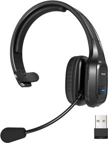 img 4 attached to 🎧 TECKNET Bluetooth Trucker Headset with Noise-Canceling Microphone | Wireless On-Ear Headphones for Cell Phone, Computer, Office, Home, Call Center, Skype (Black)