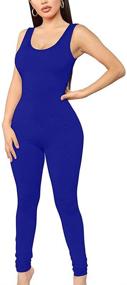 img 3 attached to LAGSHIAN Bodycon Sleeveless Jumpsuit Romper Women's Clothing in Jumpsuits, Rompers & Overalls