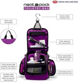 img 2 attached to 🔒 Water-Resistant Eggplant Hanging Toiletry Bag with Mesh Pockets - Compact Organizer for Optimal Storage