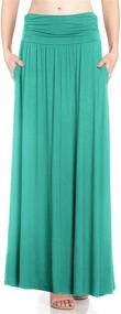 img 4 attached to Trendy Fashion California Women's High Waist Maxi 👗 Skirt with Side Pockets – 1-2 Pack Options (S-XXXXXL)