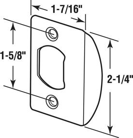 img 1 attached to Prime-Line MP2232-2 - Pack of 2 Standard Latch Strike, 1-5/8 in, Steel, Brass Plated Finish - Durable and efficient locks