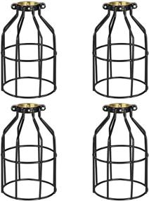 img 4 attached to 💡 Enhance Your Décor with Simple Deluxe 4-Pack Adjustable Industrial Clamp On Metal Bulb Guard Cage in Chic Black - Ideal for Pendant Lights, Farmhouse Fixtures, Vintage Lamps, and Hanging Lighting