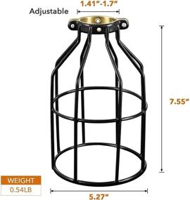 img 3 attached to 💡 Enhance Your Décor with Simple Deluxe 4-Pack Adjustable Industrial Clamp On Metal Bulb Guard Cage in Chic Black - Ideal for Pendant Lights, Farmhouse Fixtures, Vintage Lamps, and Hanging Lighting