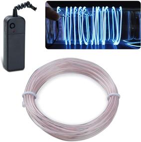 img 4 attached to 15ft White EL Wire Lychee Neon Glowing Strobing Electroluminescent Light - Ideal for Parties and Halloween Decorations