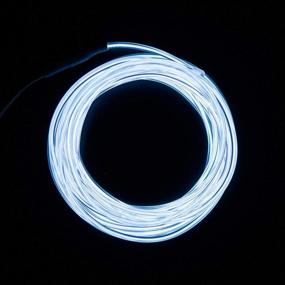 img 3 attached to 15ft White EL Wire Lychee Neon Glowing Strobing Electroluminescent Light - Ideal for Parties and Halloween Decorations