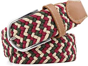 img 1 attached to Elastic Woven Stretch Braided Belts in Mixed Colors for Men and Women - Fashionable and Versatile Accessories