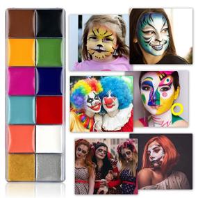 img 2 attached to 🎨 FANICEA 12 Color Face and Body Paint Set – Professional SFX Makeup Palette for Halloween Cosplay Party – Non-Toxic and Hypoallergenic Face Painting Palette with 10 Purple Brushes – Ideal for Adults and Kids