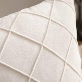 img 3 attached to MIULEE Christmas Decorative Velvet Throw Pillow Covers - Soft Solid Pillowcases Plaid 12 X 20 Inch Cream White - Set of 2 Cushion Covers for Sofa Living Room, Ideal for Couch Pillows