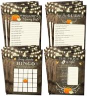 🎃 fall pumpkin baby shower games bundle - neutral yellow bingo, find the guest, the price is right, who knows mommy best - includes 25 games each logo