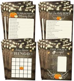 img 4 attached to 🎃 Fall Pumpkin Baby Shower Games Bundle - Neutral Yellow Bingo, Find The Guest, The Price Is Right, Who Knows Mommy Best - Includes 25 Games Each