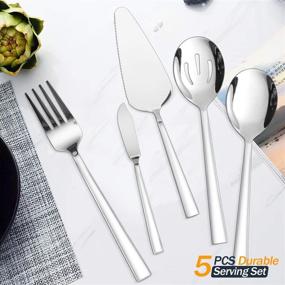 img 1 attached to 🍴 Effortless Elegance: 53-Piece Silverware Set by HaWare - Stainless Steel and Dishwasher Safe