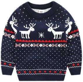 img 2 attached to 🎁 Adorable Amao Children's Christmas Ugly Sweater Pullover Jumper: Perfect Gift for Fireplace Fun!