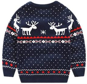 img 1 attached to 🎁 Adorable Amao Children's Christmas Ugly Sweater Pullover Jumper: Perfect Gift for Fireplace Fun!