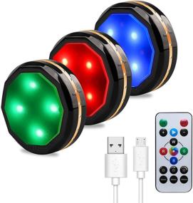 img 4 attached to 💡 Rechargeable Wireless Puck Lights, LEASTYLE LED Under Cabinet Lighting with Remote Control - 3 Pack Closet Light, Stick On Lights for Under Counter, Bookshelf