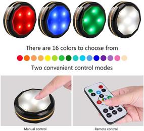 img 2 attached to 💡 Rechargeable Wireless Puck Lights, LEASTYLE LED Under Cabinet Lighting with Remote Control - 3 Pack Closet Light, Stick On Lights for Under Counter, Bookshelf