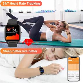 img 1 attached to 📱 LCW Smart Watch: Fitness Tracker for iPhone and Android | Heart Rate, Blood Oxygen, Body Temperature, Sleep and Step Tracker | 1.4" Touch Screen, IP67 Waterproof