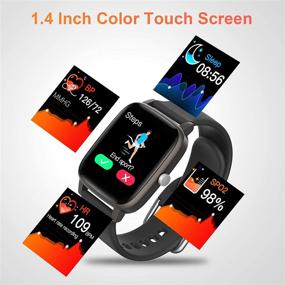 img 2 attached to 📱 LCW Smart Watch: Fitness Tracker for iPhone and Android | Heart Rate, Blood Oxygen, Body Temperature, Sleep and Step Tracker | 1.4" Touch Screen, IP67 Waterproof