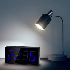 img 2 attached to ⏰ Digital Dual Alarm Clock for Bedrooms: Large Display, USB Charger, Battery Backup, Dimmer, 4 Alarm Volume, DST 12/24H - Perfect for Heavy Sleepers, Kids, Seniors & Teens