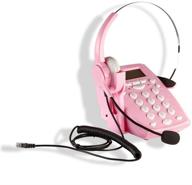 pink corded headset telephone by agptek: enhanced dialing & convenient redial feature for call centers logo