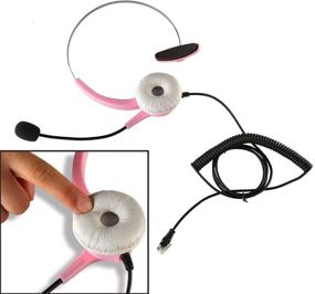 img 3 attached to Pink Corded Headset Telephone by AGPtek: Enhanced Dialing & Convenient REDIAL feature for Call Centers