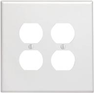 🔌 leviton 88116 oversized 2-gang duplex device receptacle wallplate, white - thermoset, device mount логотип