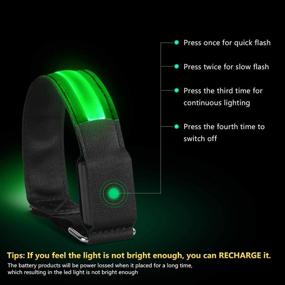 img 2 attached to OMKHE Running Light for Runners (2 Pack) Rechargeable Armband Reflective Running Gear, LED Light Up Band for Joggers, Bikers, and Walkers