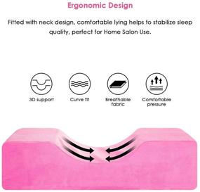 img 4 attached to 🛏️ Pink Sailfin Lash Pillow for Eyelash Extensions – U Shaped Memory Foam Neck Support Bed Cushion